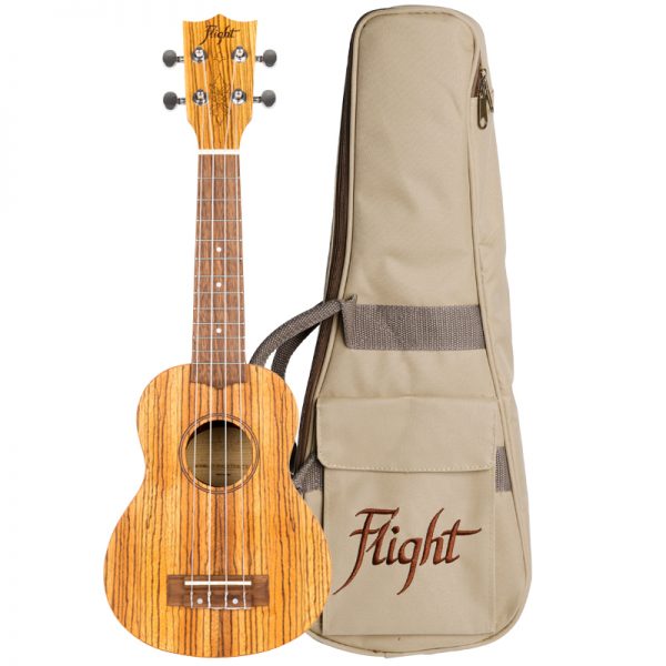 Flight - DUS322 Zebrawood Soprano Ukulele