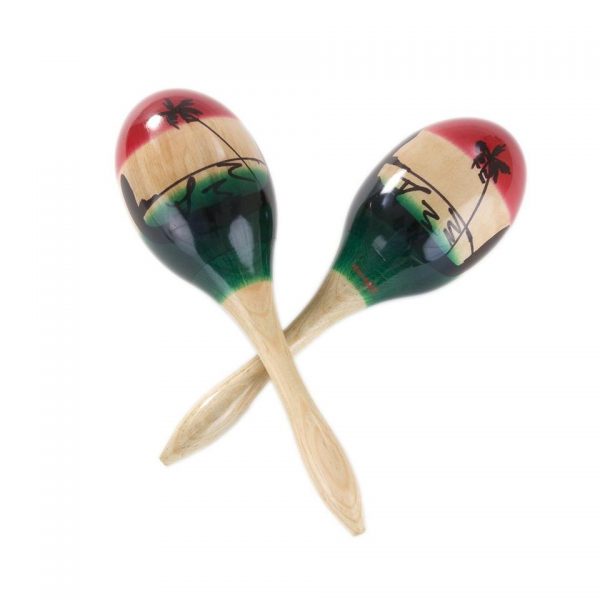 Percussion Plus - Wooden Maracas with Colourful Design (PP217)