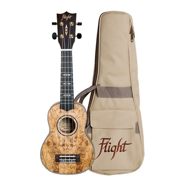 Flight - DUS410  QA Quilted Ash Soprano Ukulele