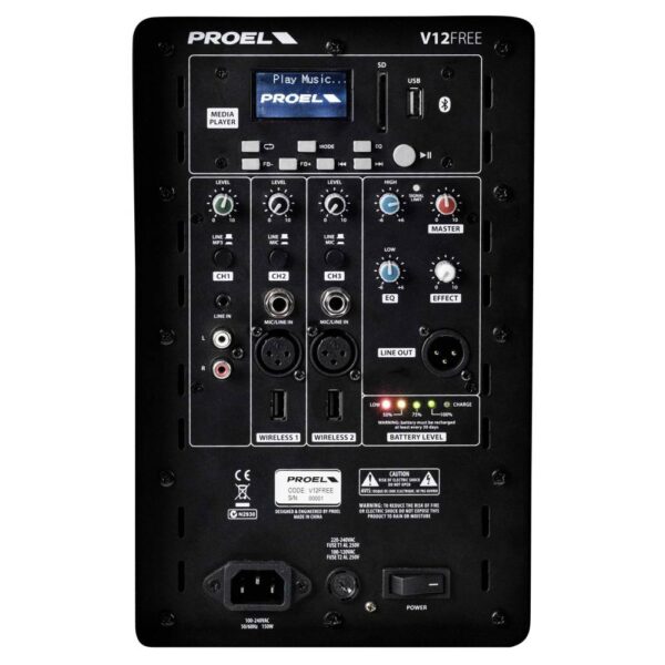 Proel - V12 Free Portable 12″ Loudspeaker Sound System